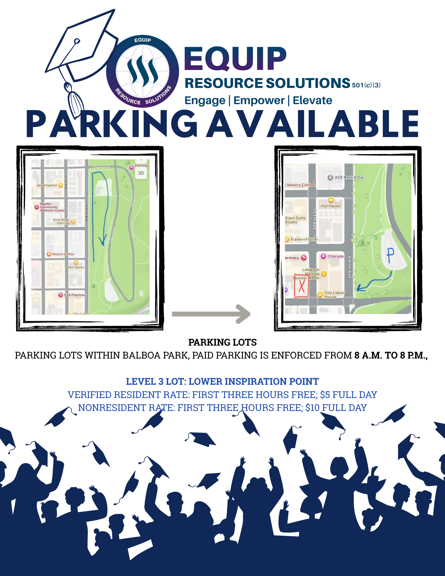Parking map showing Marston Point lot location relative to WMTC campus